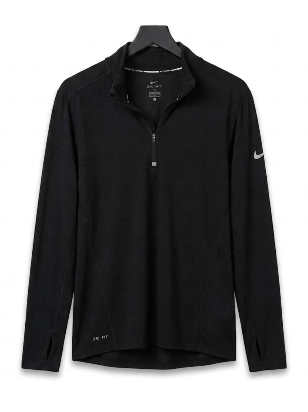 Nike Dri-Fit Element 1/4 Zip Running‎ Top Mens Large Mock Neck Black Pullover